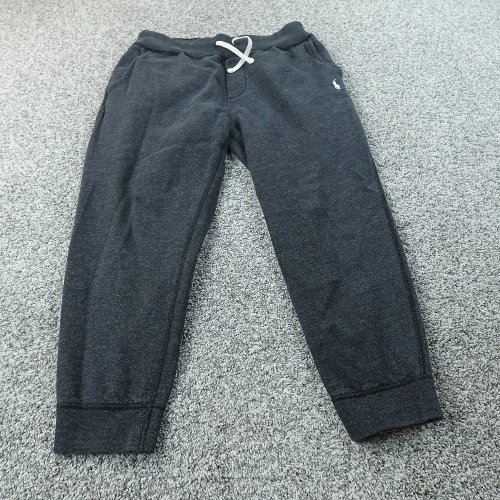 Polo Ralph Lauren Sweatpants Mens M Gray Fleece Jogger Pants Drawstring‎ Pony